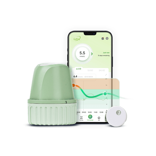 Glucose readings shown in the LinX app