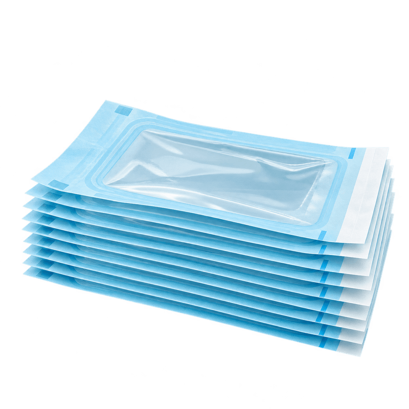 A stack of sterilization pouches