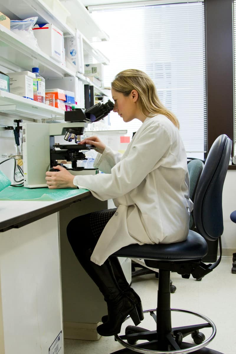 A clinician in a laboratory