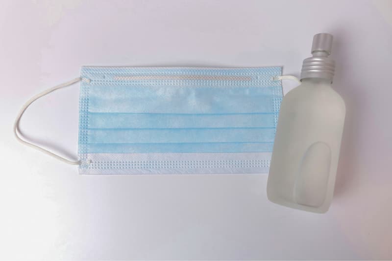 Face mask and sanitiser